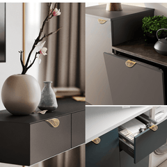 Modern Nordic Minimalist Pull-Hand Leaf Invisible Cabinet Wardrobe Furniture Drawer Handle Ins Wind Zinc Alloy MRSLM