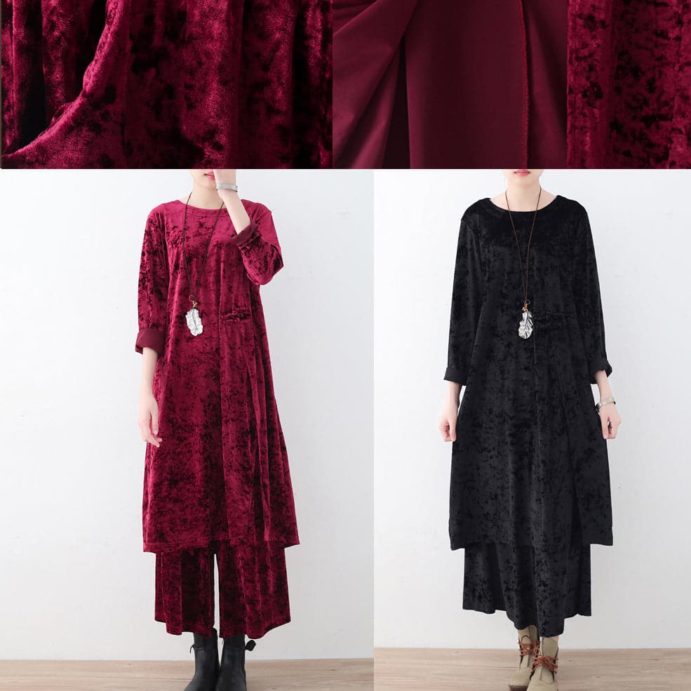 2021 fashion corduroy plus size tops and casual wide leg pants dylinoshop