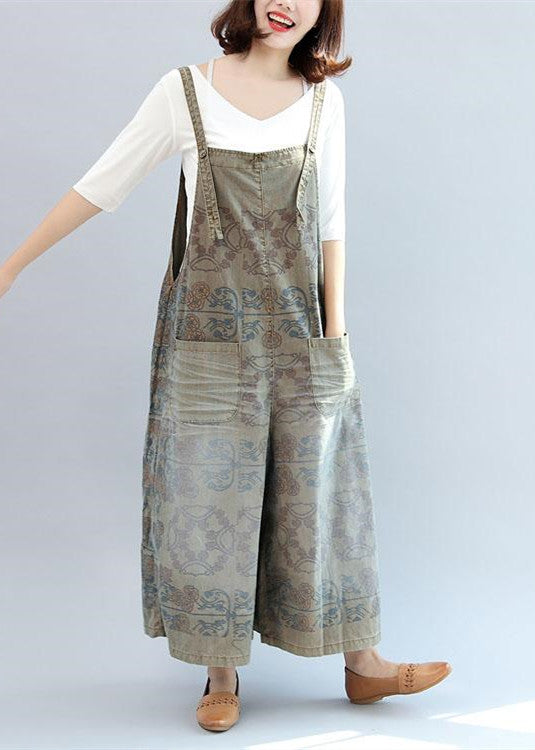 2021 summer prints cotton pants vintage plus size jumpsuit pants dylinoshop
