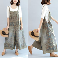 2021 summer prints cotton pants vintage plus size jumpsuit pants dylinoshop