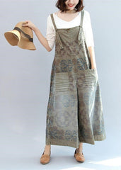 2021 summer prints cotton pants vintage plus size jumpsuit pants dylinoshop