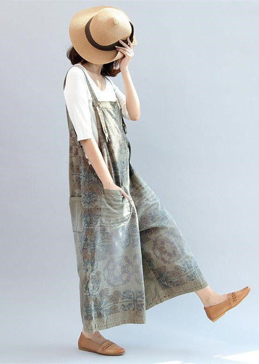 2021 summer prints cotton pants vintage plus size jumpsuit pants dylinoshop