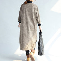 2021 vintage pockets khaki cotton long cardigans oversize long sleeve trench coats dylinoshop