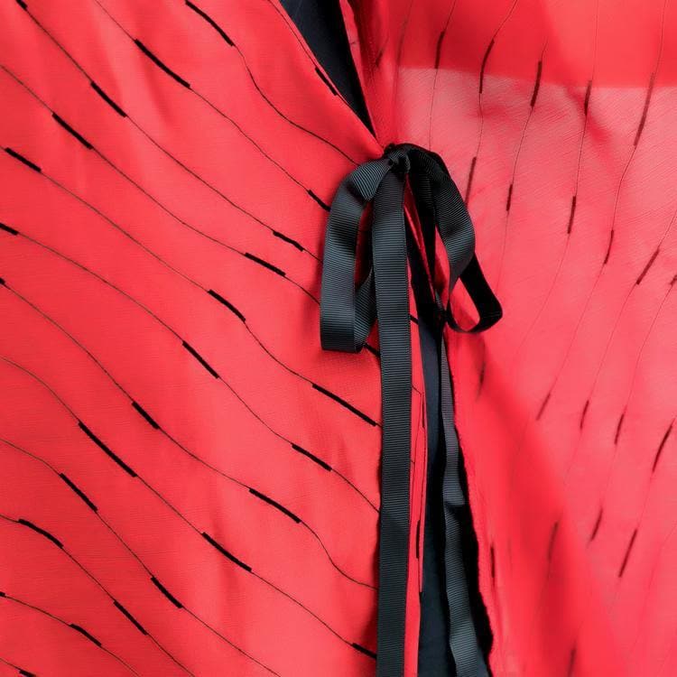 2018 red striped long cotton linen dress oversized v neck tie waist cotton linen clothing dresses boutique short sleeve kaftan dylinoshop