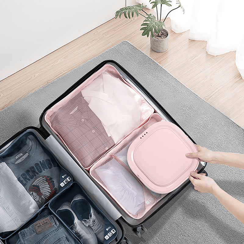 [Youth Version]Moyu XPB08-F1C Portable Mini Clothes Washing Machine Compact Foldable Underwear Washer for Travel Home Camping Apartments Dorms RV Business Trendha