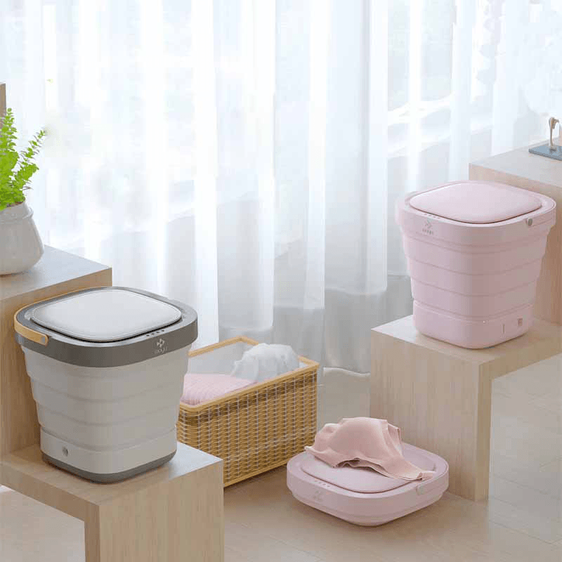 [Youth Version]Moyu XPB08-F1C Portable Mini Clothes Washing Machine Compact Foldable Underwear Washer for Travel Home Camping Apartments Dorms RV Business Trendha