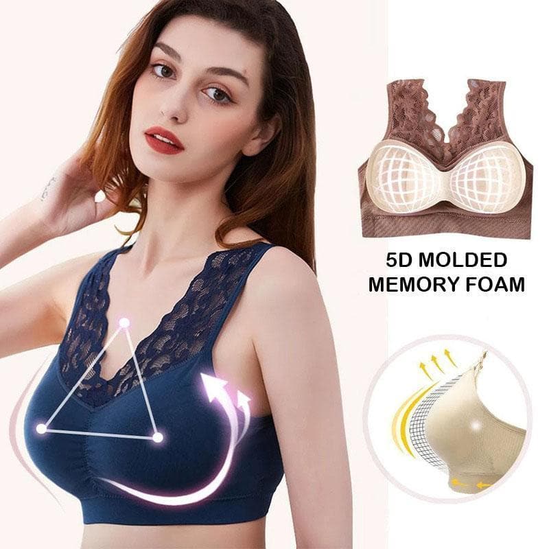 Breathable Sports Push Up Lace Bra sunsetime