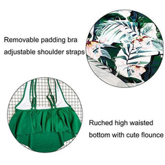 Padded Ruffle High Waisted Bikini sunsetime