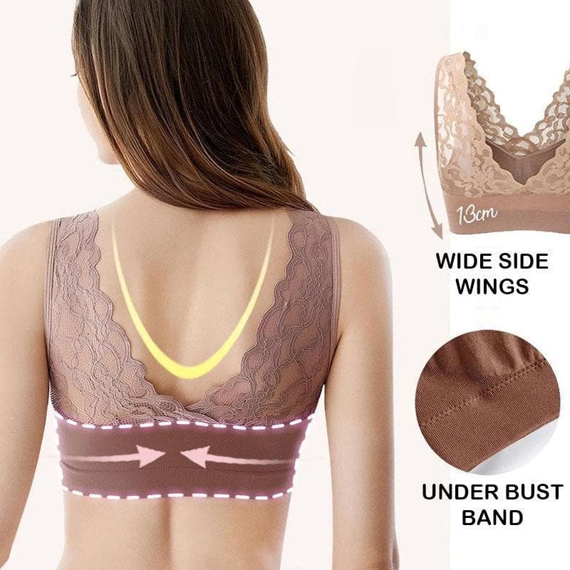Breathable Sports Push Up Lace Bra sunsetime