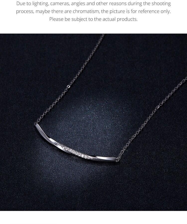 925 Sterling Silver  Necklaces Charm Jewelry Clear Wave BSN130 Touchy Style