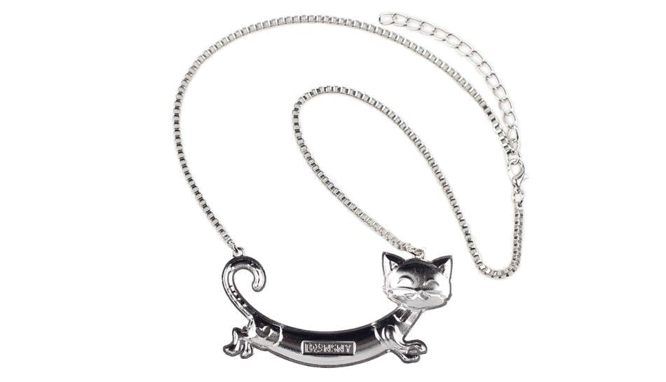 Acrylic Colorful Happy Cat Pattern Necklace Charm Jewelry BOS1224 Touchy Style