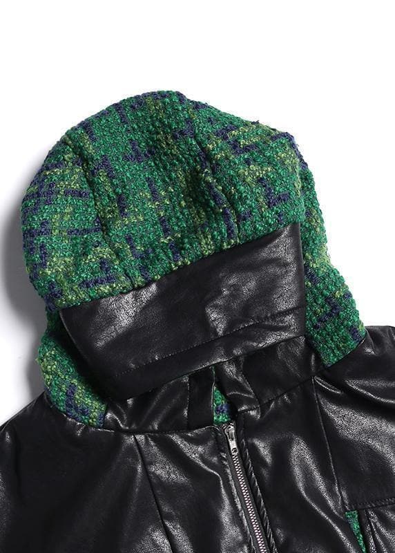 Aesthetic knitted coat trendy plus size green hooded zippered coats AT-TCT191113