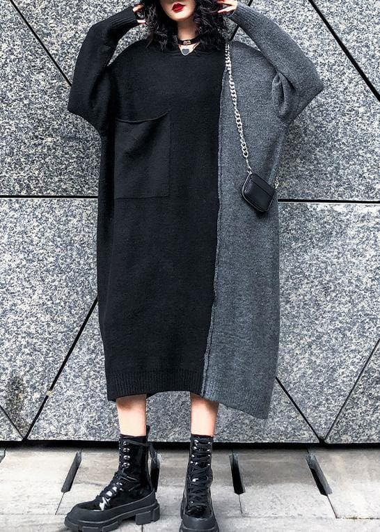 Aesthetic winter Sweater patchwork Aesthetic Vintage gray knitwear AT-NSD191101
