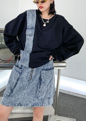 Autumn suit new female plus size fashion sweater + denim skirt two-piece AT-FDM200812
