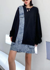 Autumn suit new female plus size fashion sweater + denim skirt two-piece AT-FDM200812