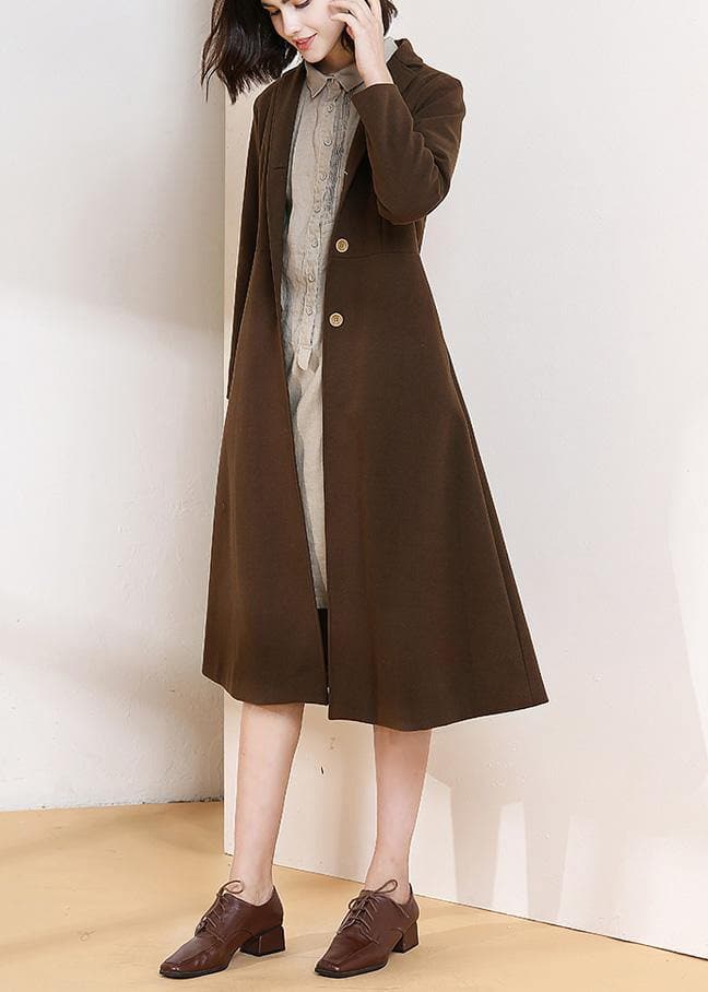 Beautiful chocolate Plus Size trench coat pattern big hem spring women coats TCT200111