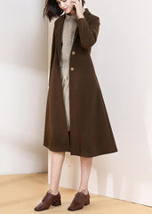 Beautiful chocolate Plus Size trench coat pattern big hem spring women coats TCT200111