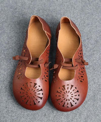 Beige Flats Hollow Out Cross Strap Flat Feet Shoes XZ-PDX210624