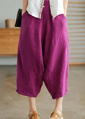 Beige Women Casual Solid Color Linen Pocket Pants GK-LPTS210709