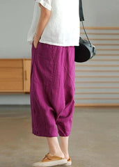 Beige Women Casual Solid Color Linen Pocket Pants GK-LPTS210709
