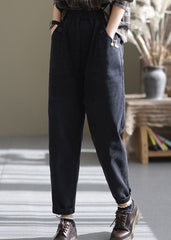 Black Cotton denim Pants button Cinched Spring GK-LPTS220221