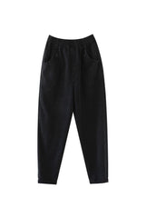Black Cotton denim Pants button Cinched Spring GK-LPTS220221