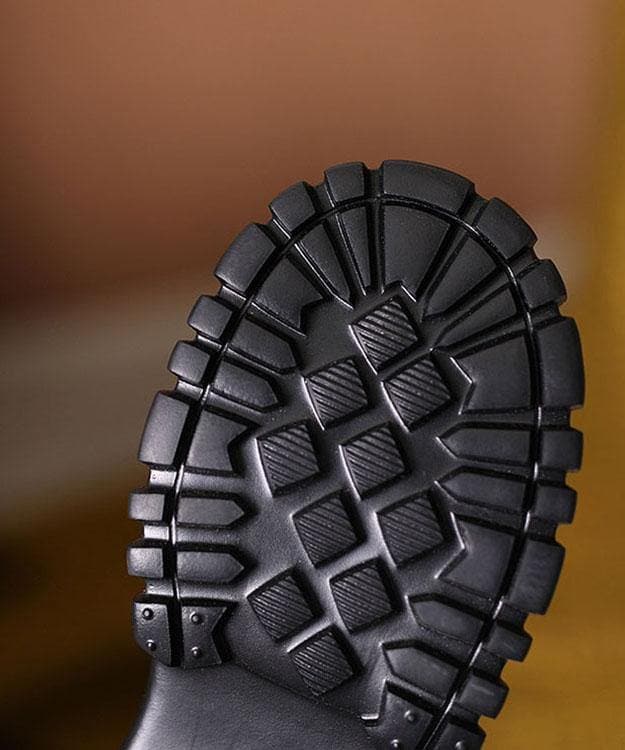 Black Flat Shoes Buckle Strap Platform Flat Shoes XZ-PDX210728