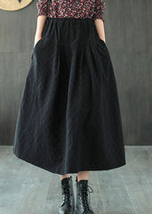 Black Jacquard Patchwork Loose A Line Skirt Spring GK-SKTS220228