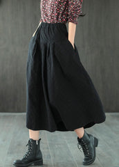 Black Jacquard Patchwork Loose A Line Skirt Spring GK-SKTS220228