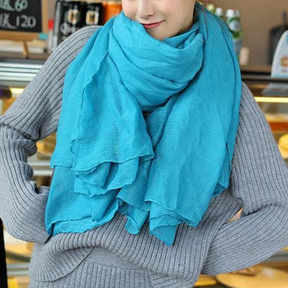 Blue female bib all-match long shawl all-match silk scarf SCF200801