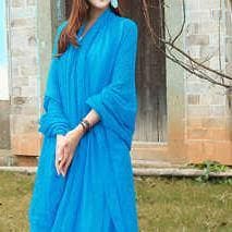 Blue female bib all-match long shawl all-match silk scarf SCF200801