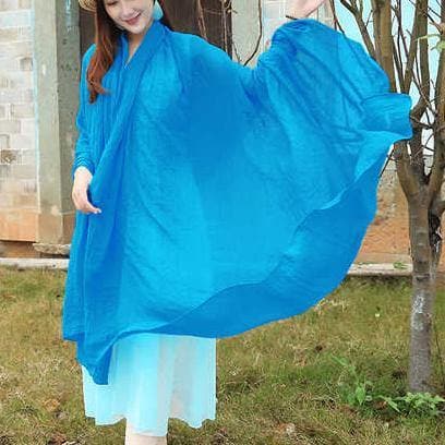 Blue female bib all-match long shawl all-match silk scarf SCF200801