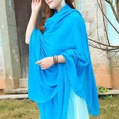 Blue female bib all-match long shawl all-match silk scarf SCF200801