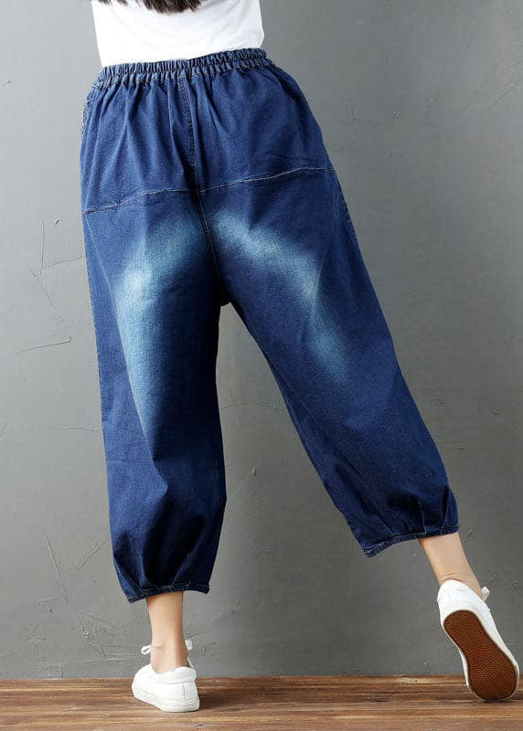 Bohemian Denim blue wrinkled lantern Pants Spring YSBS-LPTS220118