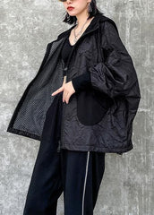Bohemian hooded pockets clothes For Women Photography black blouse AT-LTP200812