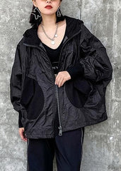 Bohemian hooded pockets clothes For Women Photography black blouse AT-LTP200812
