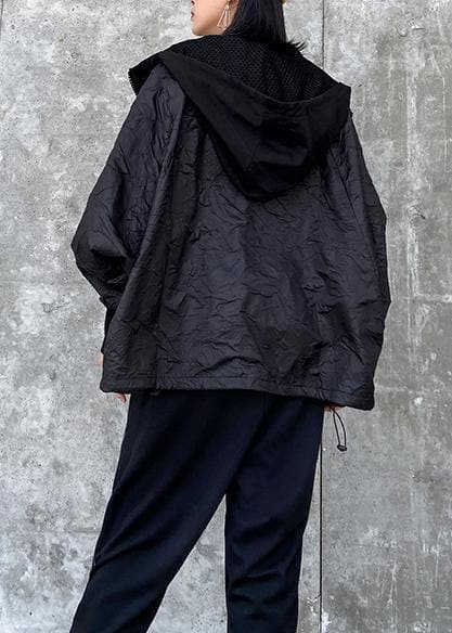 Bohemian hooded pockets clothes For Women Photography black blouse AT-LTP200812