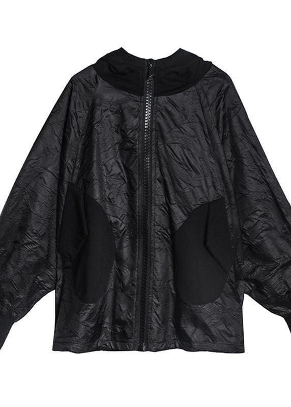 Bohemian hooded pockets clothes For Women Photography black blouse AT-LTP200812