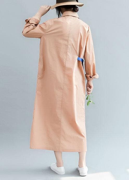 Bohemian side open cotton Long Shirts Fashion Ideas nude cotton shirt Dress fall FDL191011