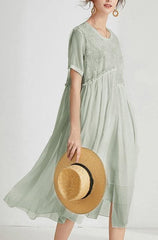 Boho Beige Print Chiffon asymmetrical Design Summer Maxi Dresses MLMY-SDL240325