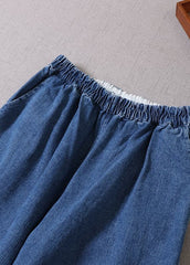 Boho Blue Embroideried denim Pants Spring BP-LPTS211224