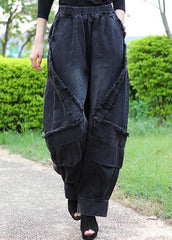 Boutique Black Grey Patchwork fashion Winter Denim Pants DLK-LPTS211118