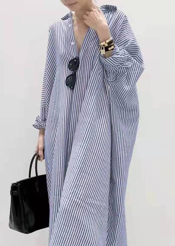 Boutique Black Peter Pan Collar Striped shirts Dress Spring HS-YY-FDL211222