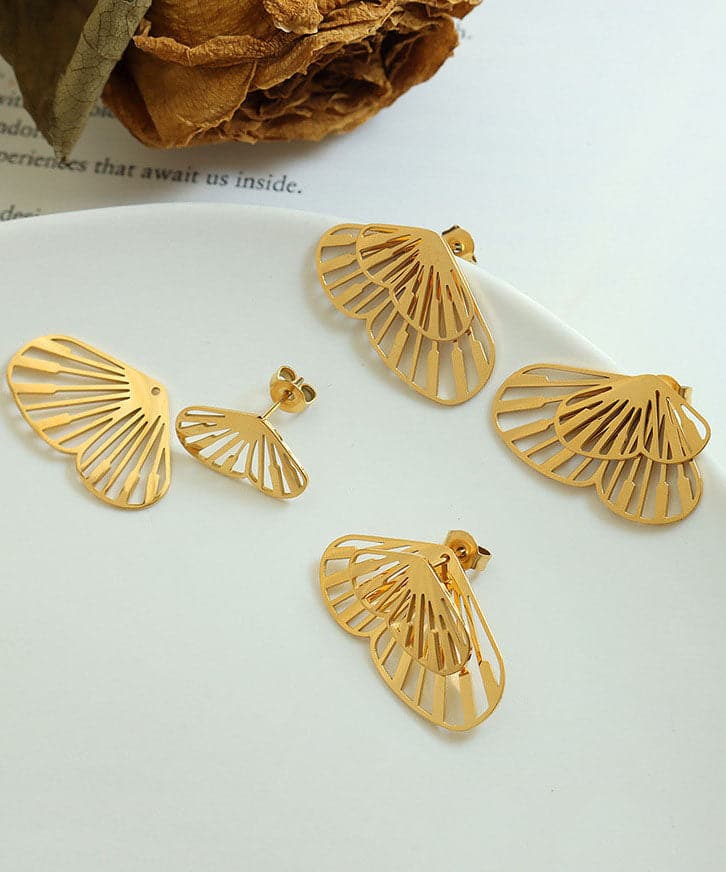 Boutique Gold Butterfly Metal Separable Stud Earrings Jew-EAR220805