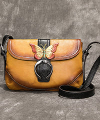 Boutique Yellow Rub color Paitings Calf Leather Satchel Handbag ZPBAG-BGS220209