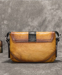 Boutique Yellow Rub color Paitings Calf Leather Satchel Handbag ZPBAG-BGS220209