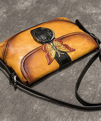 Boutique Yellow Rub color Paitings Calf Leather Satchel Handbag ZPBAG-BGS220209