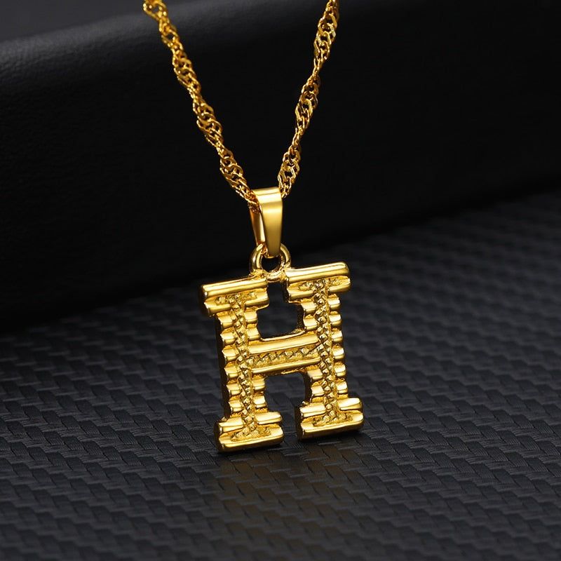 Capital Letter Necklaces Charm Jewelry NCJSOII24 Stainless Steel Golden Color Touchy Style