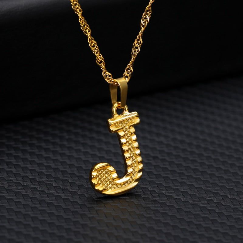 Capital Letter Necklaces Charm Jewelry NCJSOII24 Stainless Steel Golden Color Touchy Style