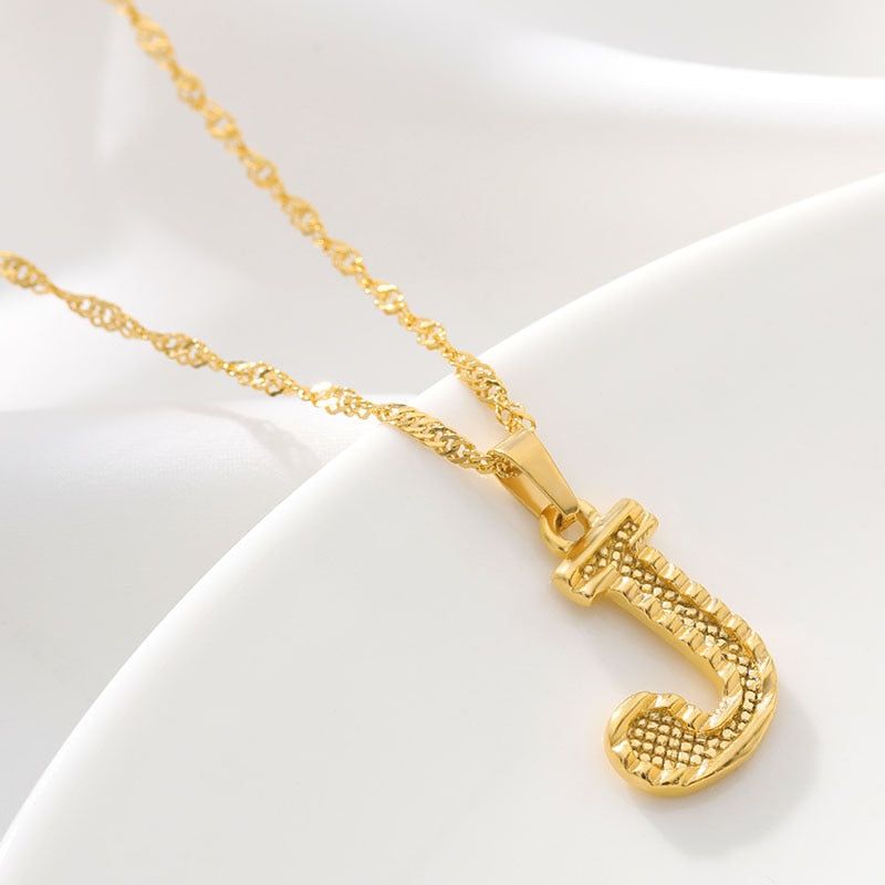Capital Letter Necklaces Charm Jewelry NCJSOII24 Stainless Steel Golden Color Touchy Style